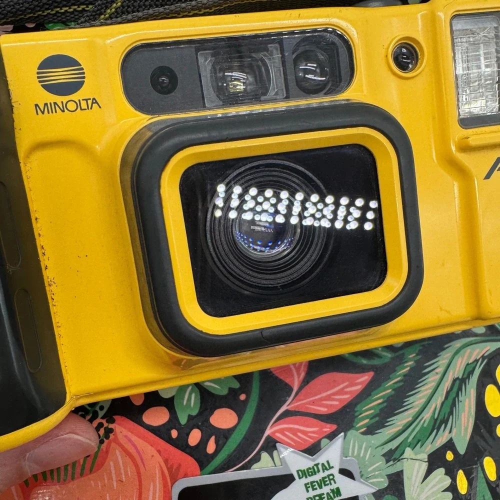 Minolta Weathermatic Dual 35 Yellow Waterproof 35mm Film Camera AF Vintage